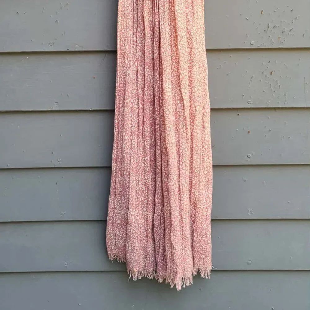 Fun Orange Cream Open Weave Boho Scarf